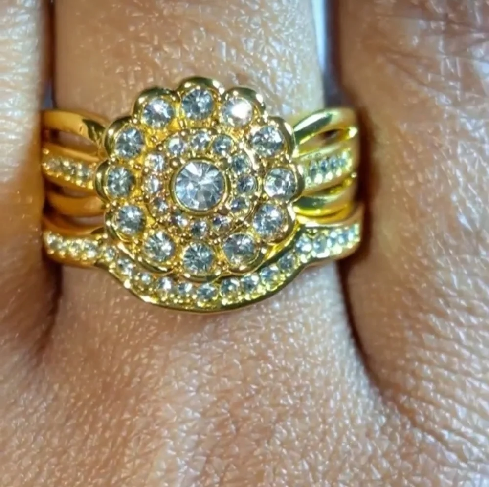 Womens 5ct Round Cut Lab Created Diamond Flower Shaped Wedding Ring Set Sz9